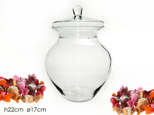 Cofanetto in Vetro con Coperchio H22x17cm