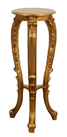 Biscottini Tavolino Panchétto Portavaso Biscottini Foglia Oro Anticato Legno 37x33x87 Made