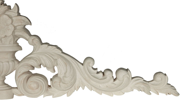 Biscottini SOPRAPORTA IN LEGNO FINITURA BIANCA ANTICATA MADE IN ITALY Fregio realizzato