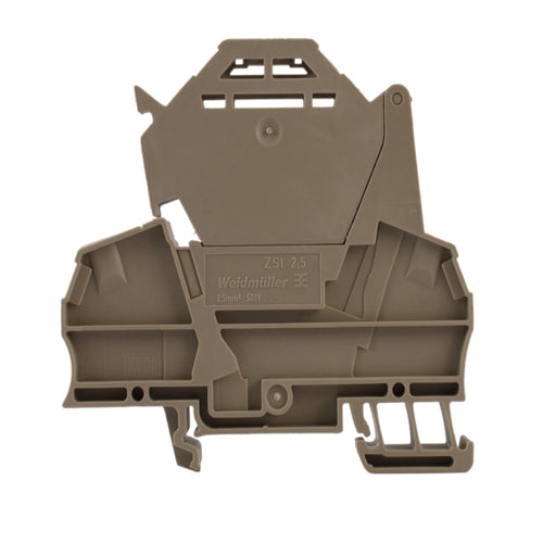 Morsetto con schermo beige portafusibile 2,5mmq 1 piano 2 cond Weidmuller