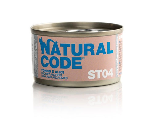 Natural Code Scatoletta ST04 Tonno e Alici per Gatti Adulti Sterilizzati 85gr