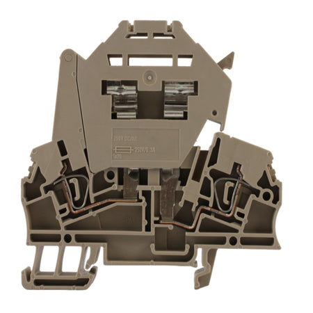 Morsetto con schermo beige portafusibile 2,5mmq 1 piano 2 cond Weidmuller