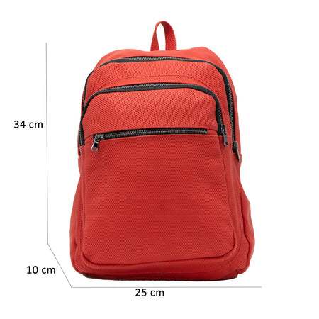 Kubra - Zaino Donna Rosso In Vera Pelle Stampata