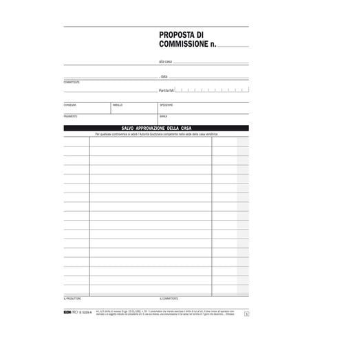 Blocco Copia Commissione 23X15Cm 50Fg 2 Copie Aurotic. E5229A Edipro