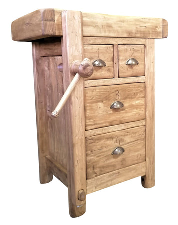 Biscottini Biscottini Banco lavoro legno massello tiglio morsa 4 cassetti 64x57x84 Italy