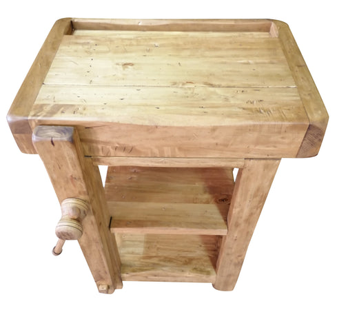 Biscottini Banco lavoro Country legno massello tiglio Biscottini Made Italy 64x57x82