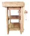 Biscottini Banco da lavoro Country in legno massello di tiglio finitura naturale Made in Italy