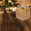 Pacco regalo cubico scatola decorazione natalizia addobbo luminoso con led color champagne