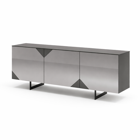 Madia "Carinae" moderna a tre ante specchiate con piede a slitta per interno