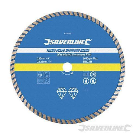 Lama a disco diamantata Turbo Wave per piastrelle per smerigliatrici angolari foro 22,23 mm