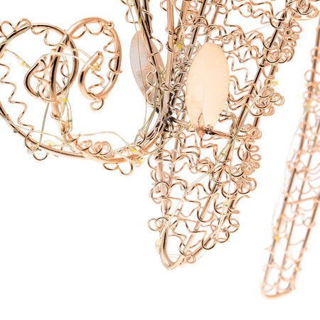 Renna tridimensionale luminosa "Renna che Bruca" decorazione in filo di rame con microled a luce calda