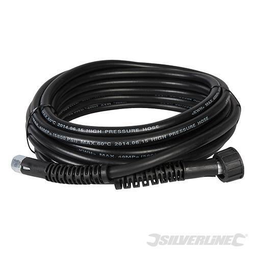 Tubo 8m ad alta pressione flessibile per idropulitrice con raccordo filettato Silverline Silverline