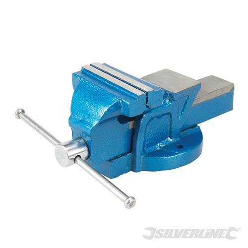 Morsa da banco 100 mm meccanica base lavoro per ingegneri Silverline Silverline