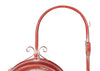 Biscottini Orologio bifacciale da parete tipo stazione in ferro finitura rosso anticato