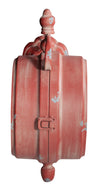 Biscottini Orologio bifacciale da parete tipo stazione in ferro finitura rosso anticato