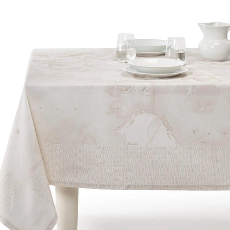 Tovaglia Tavola Geo White Geo White Alviero Martini 1A Classe in cotone