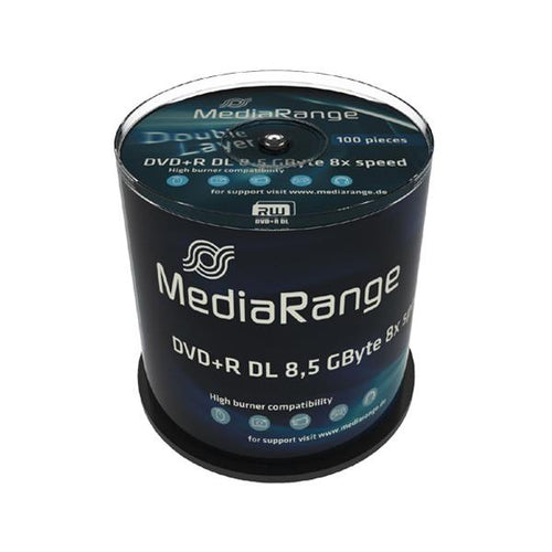 MediaRange MR470 DVD vergine 8,5 GB DVD+R DL 100 pz (MediaRange - DVD+R DL x 100 - 8.5 GB -)