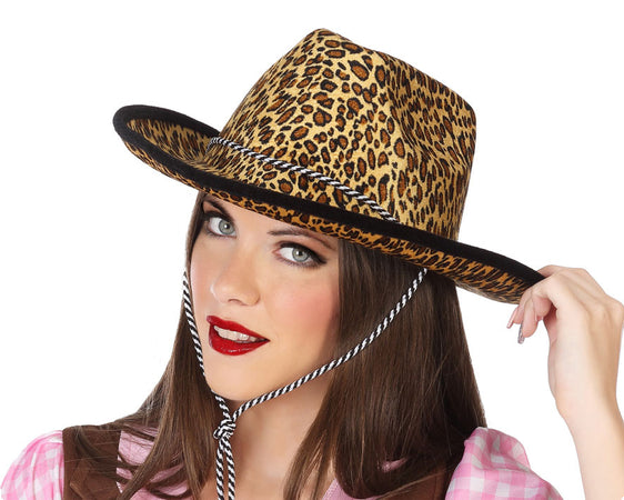 Cappello Western Leopardo