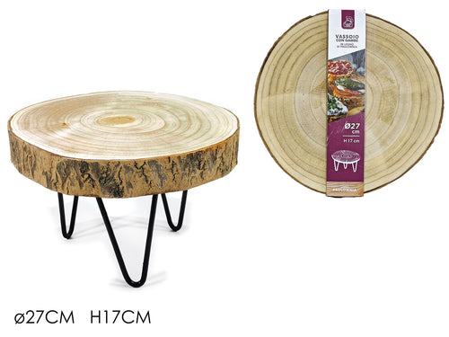 Vassoio Legno Tondo con Gambe