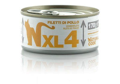 Natural Code Scatoletta XL4 filetti di Pollo per Gatti Adulti 170gr