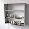 Pensile Scolapiatti Cucina con Ante in Legno Nobilitato Cemento Altezza 90 cm