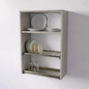 Pensile Scolapiatti Cucina con Ante in Legno Nobilitato Cemento Altezza 90 cm