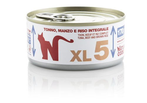 Natural Code Scatoletta XL5 Tonno Manzo e Riso Integrale per Gatti Adulti 170gr