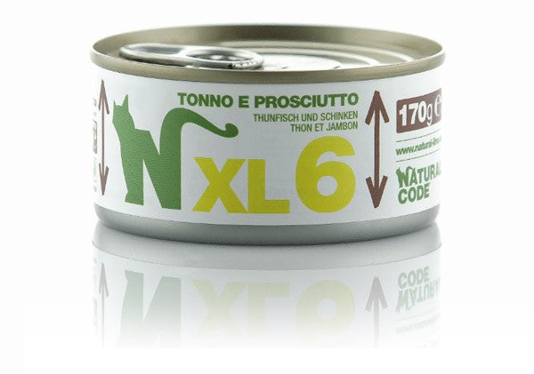 Natural Code Scatoletta XL6 Tonno e Prosciutto per Gatti Adulti 170gr