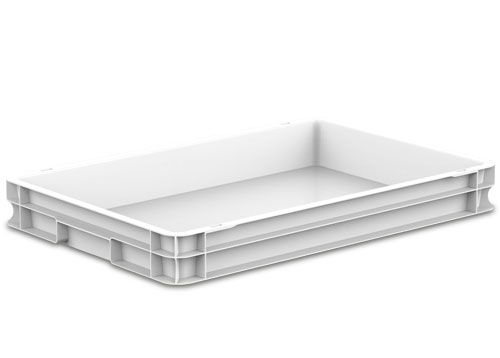 Cassetta chiusa per alimenti, bianca sovrapponibile non forata da 60 x 40 cm