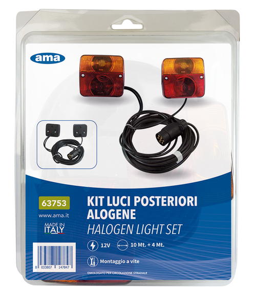 Kit luci 12 V con cablaggio 10/4 m
