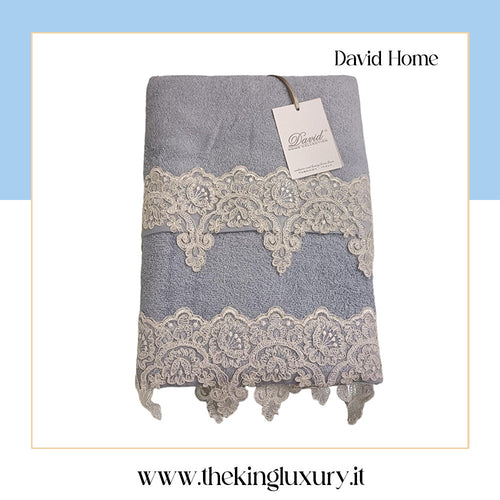 Set Asciugamani 1+1 David Pizzo Nuovo  Spugna di Cotone
