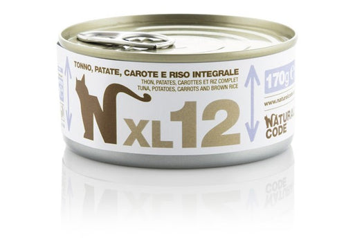 Natural Code Scatoletta XL12 Tonno Patate Carote e Riso Integrale per Gatti Adulti 170gr