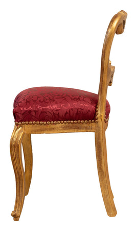 Biscottini Sedia poltroncina stile francese Luigi XVI in legno massello di faggio
