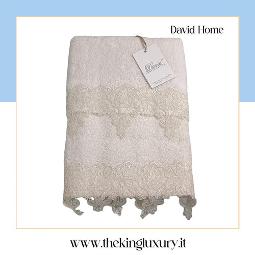 Set Asciugamani 1+1 David Pizzo Nuovo  Spugna di Cotone