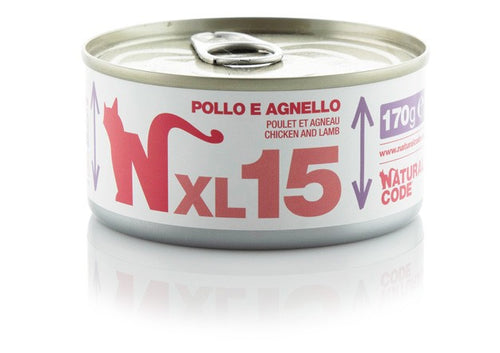 Natural Code Scatoletta XL15 Pollo e Agnello per Gatti Adulti 170gr