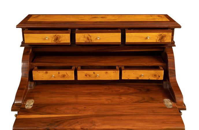 Biscottini Biscottini Scrittoio Secretaire Legno Noce Intarsi Artigianale 83x53x112 Design