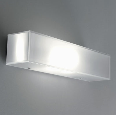 Applique Illuminando CUBIC 2 E27 36CM LED lampada parete soffitto moderna vetro bianco interno