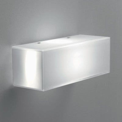 Applique Illuminando CUBIC 1 E27 23CM LED lampada parete soffitto moderna vetro bianco interno