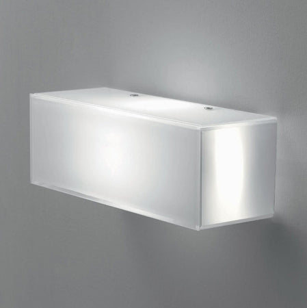 Applique Illuminando CUBIC 1 E27 23CM LED lampada parete soffitto moderna vetro bianco interno