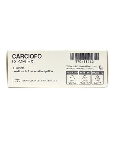 Carciofo complex 45 caps con Tarassaco, Bardana, Curcuma, Cardio mariano coadiuvano la funzionalità epatica