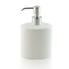 Dispenser - dosatore di sapone ovale da appoggio in ceramica e ottone cromato - accessori bagno