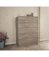 KIT CASSETTIERA CASSETTONE 5 CASSETTI CM. 80X45X111H BIANCO O CEMENTO ROVERE