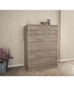 KIT CASSETTIERA CASSETTONE 5 CASSETTI CM. 80X45X111H BIANCO O CEMENTO ROVERE