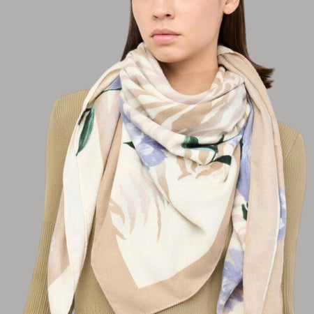 Liu Jo foulard beige floro zebrato 120X120 2F5075T0300