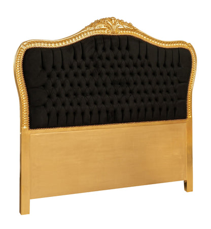 Biscottini Testiera Letto Biscottini 171x6x153 Faggio Massello Imbottita Foglia Oro Stile