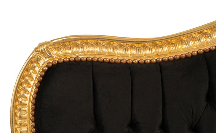 Biscottini Testiera Letto Biscottini 171x6x153 Faggio Massello Imbottita Foglia Oro Stile