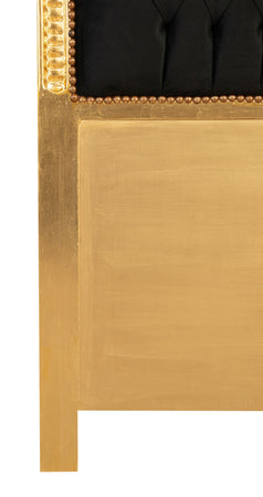 Biscottini Testiera Letto Biscottini 171x6x153 Faggio Massello Imbottita Foglia Oro Stile