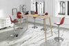 Tavolo per sale riunioni a forma rettangolare con gambe alte in legno cm. 80/140/160/180x80x105h