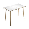 Tavolo per sale riunioni a forma rettangolare con gambe alte in legno cm. 80/140/160/180x80x105h