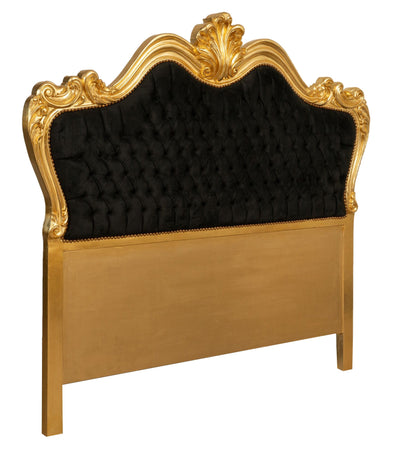 Biscottini Biscottini Testata Letto Matrimoniale Faggio Intagliato Imbottita Foglia Oro